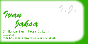 ivan jaksa business card